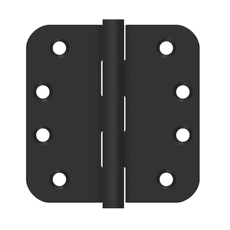 Deltana 4 x 4 x 5/8 Radius Steel Hinge Paint Black Finish SS44R51B